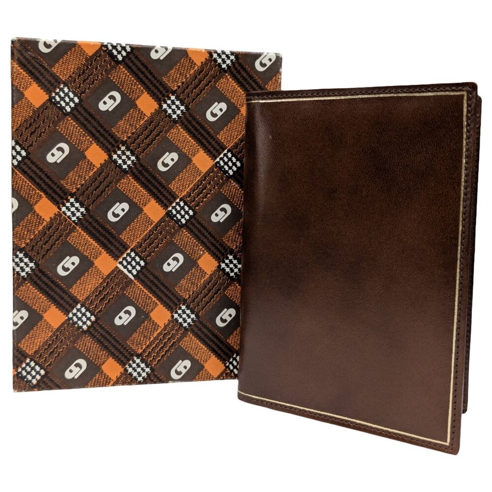 Italian Leather Passport Cover Case Mens Brown Bifold